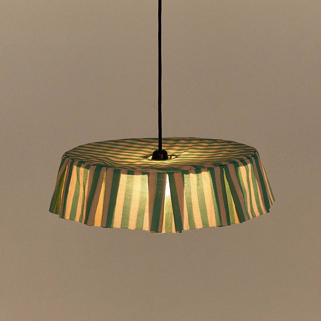 Nododinoz Vibes Pendant Lampshade in Green Sand Stripes 40cm