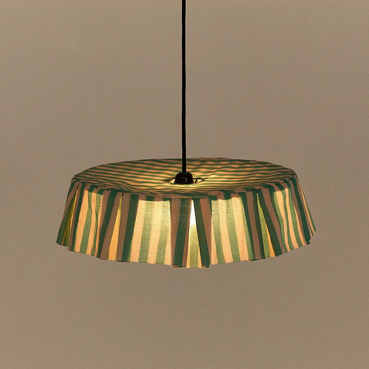 Nododinoz Vibes Pendant Lampshade in Green Sand Stripes 40cm