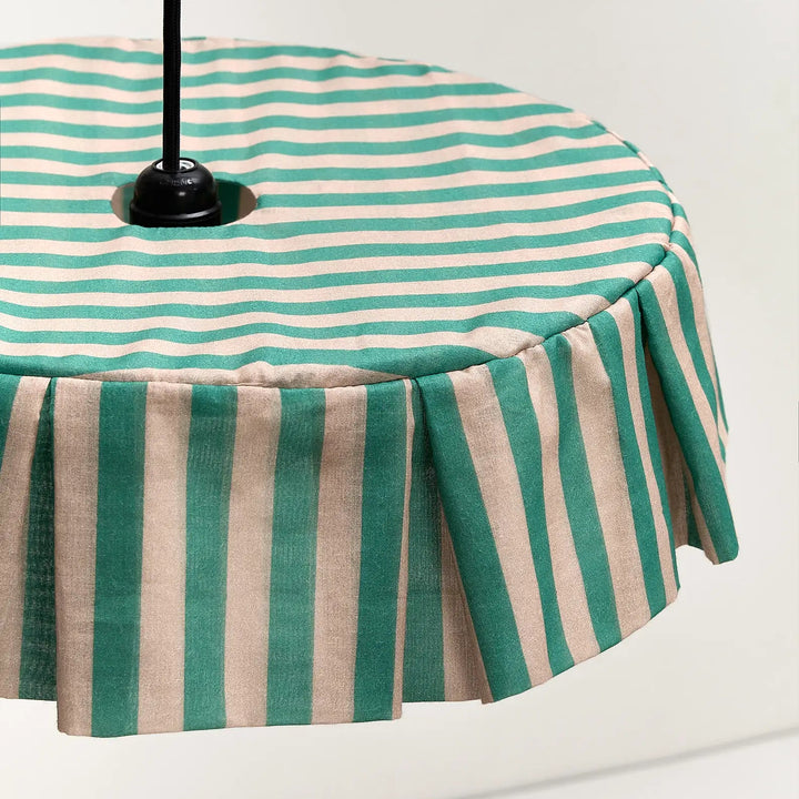 Nododinoz Vibes Pendant Lampshade in Green Sand Stripes 40cm