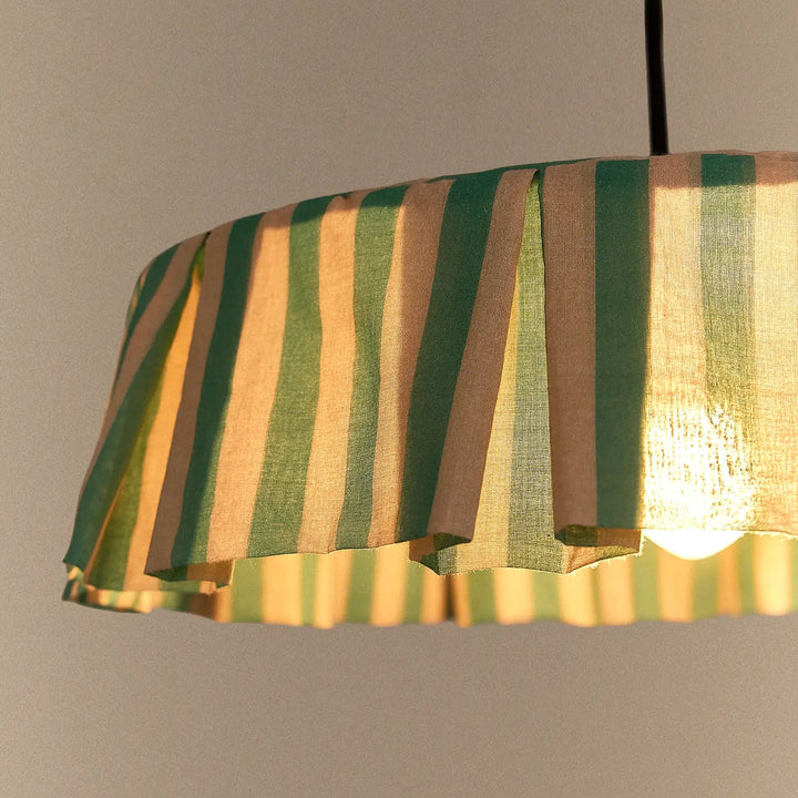 Nododinoz Vibes Pendant Lampshade in Green Sand Stripes 40cm
