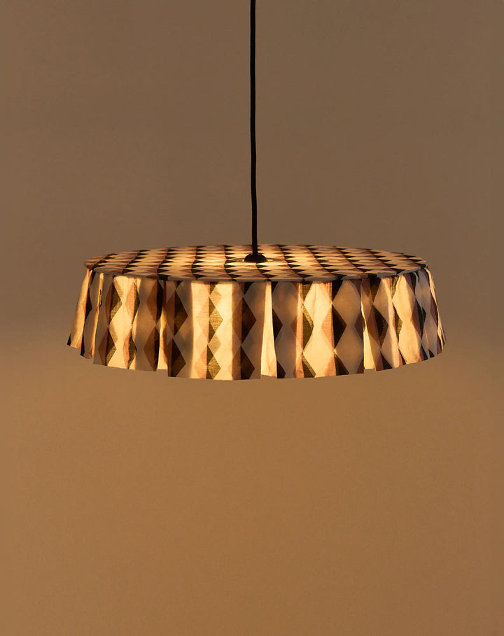 Nododinoz Vibes Lampshade in Auburn Black Harlequin 50cm