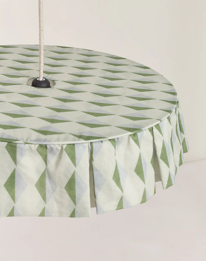 Nododinoz Vibes Lampshade in Green Blue Harlequin 50cm