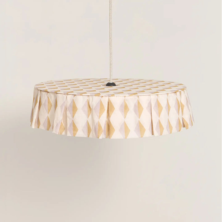 Nododinoz Vibes Lampshade in Mustard Lilac Harlequin 50cm