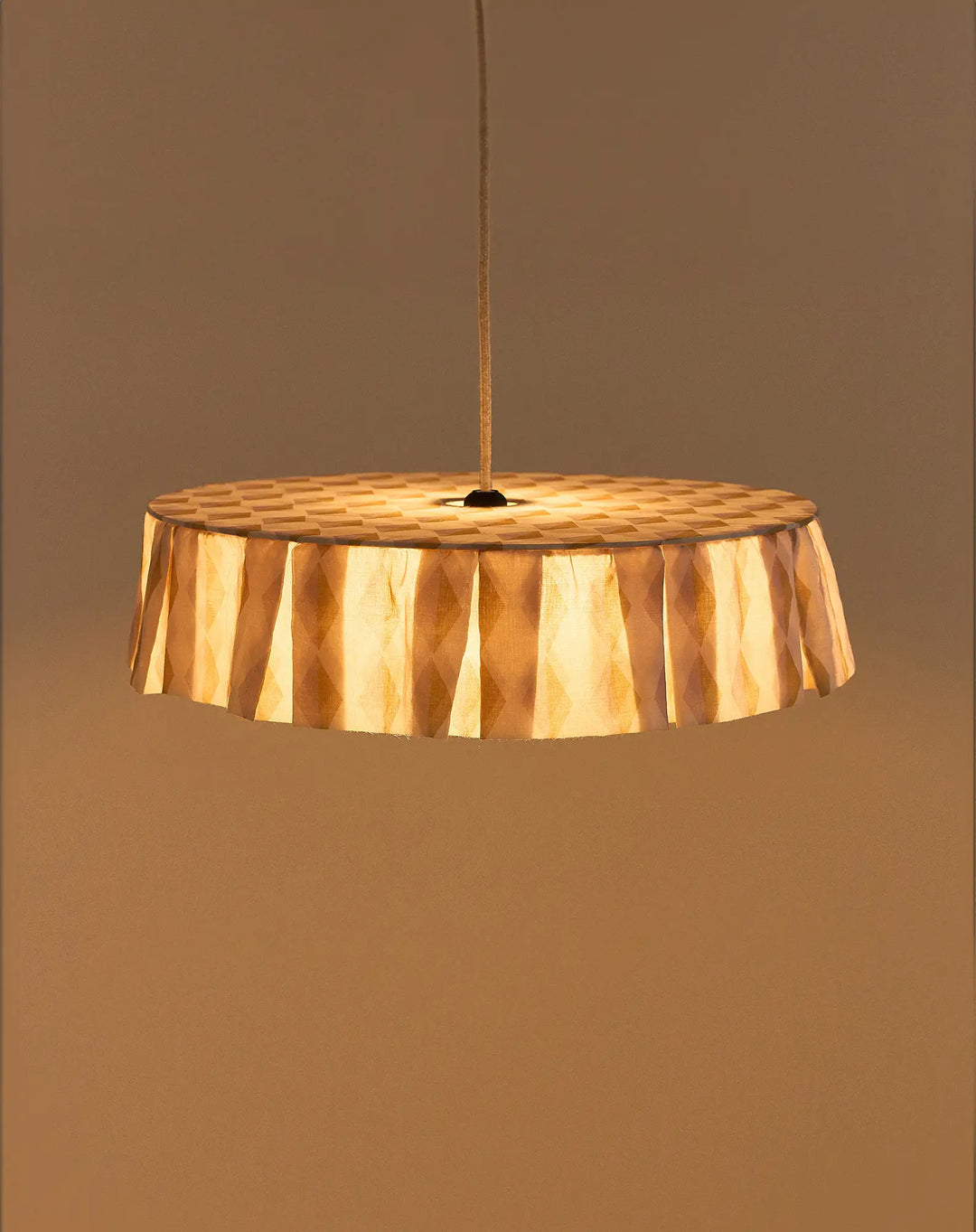 Nododinoz Vibes Lampshade in Mustard Lilac Harlequin 50cm