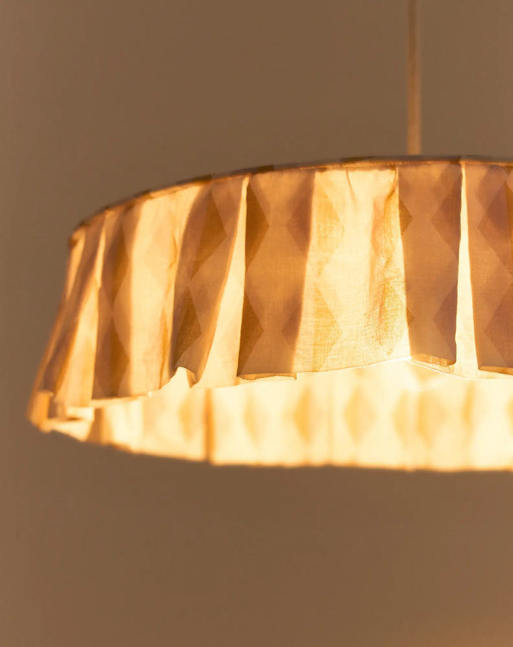 Nododinoz Vibes Lampshade in Mustard Lilac Harlequin 50cm