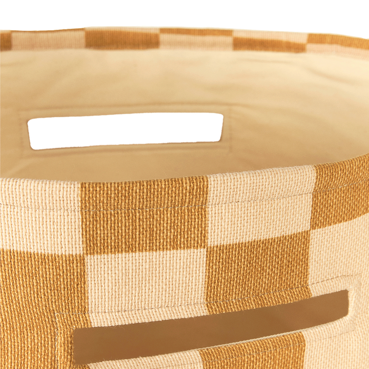 Nobodinoz Vibes Large Storage Basket in Mustard and Sand Tiles