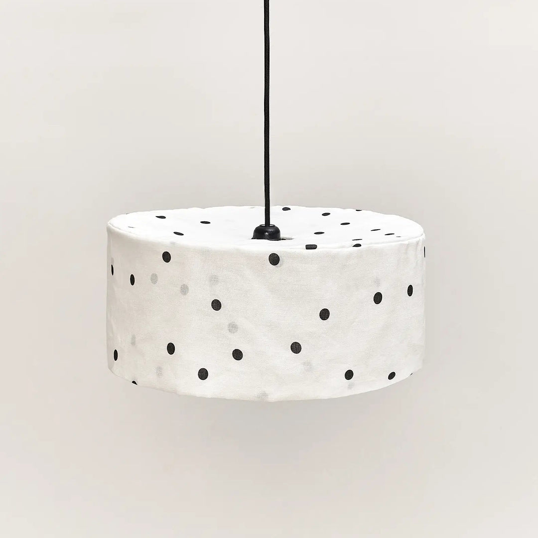 Nododinoz Vibes Linen Lampshade in Black Dots 40cm