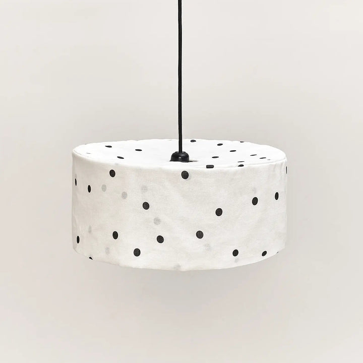 Nododinoz Vibes Linen Lampshade in Black Dots 40cm