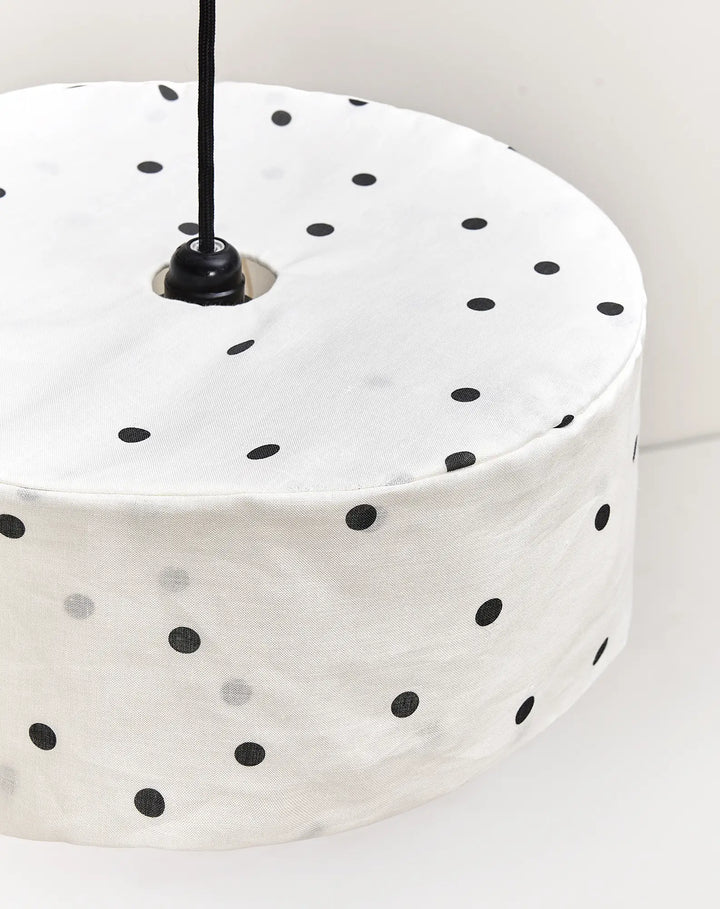 Nododinoz Vibes Linen Lampshade in Black Dots 40cm