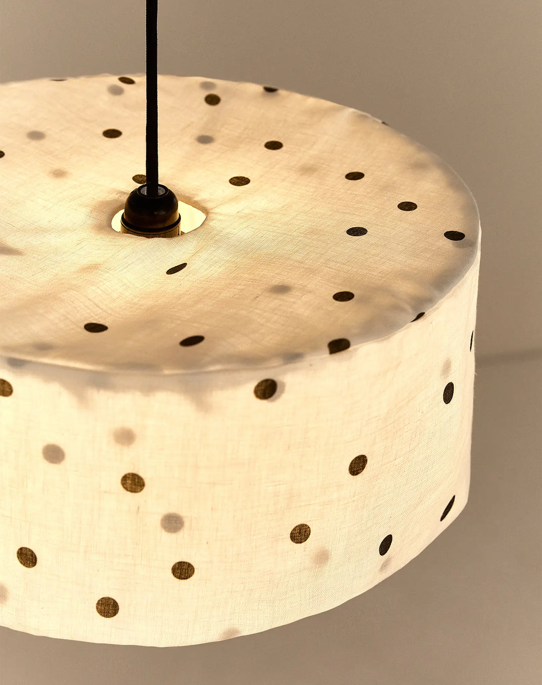 Nododinoz Vibes Linen Lampshade in Black Dots 40cm
