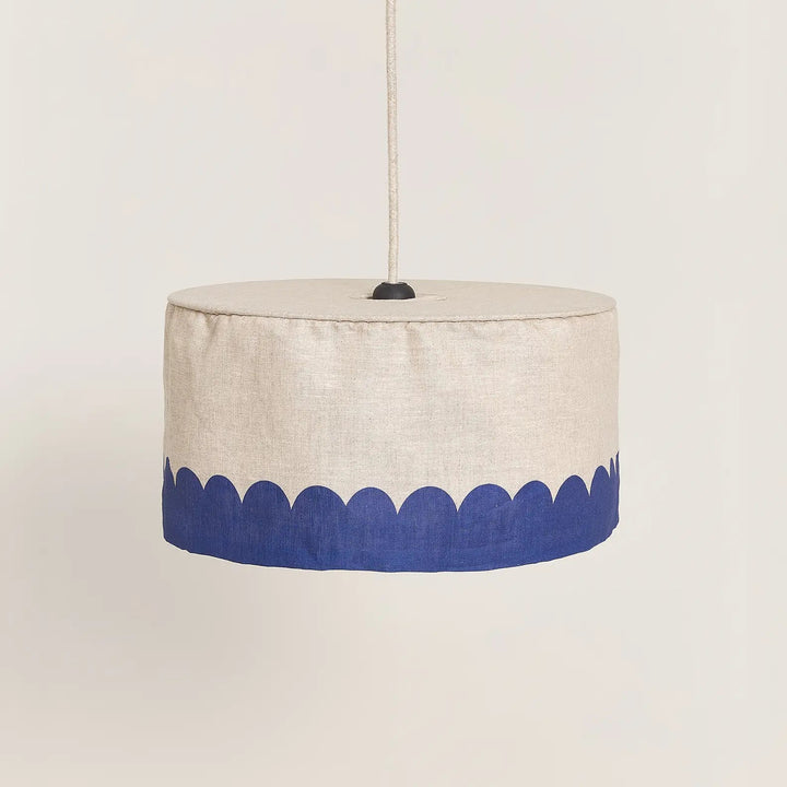 Nododinoz Vibes  Linen Lampshade in Blue 40cm
