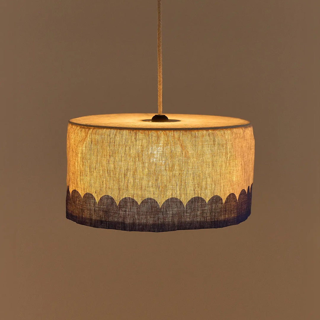 Nododinoz Vibes  Linen Lampshade in Blue 40cm