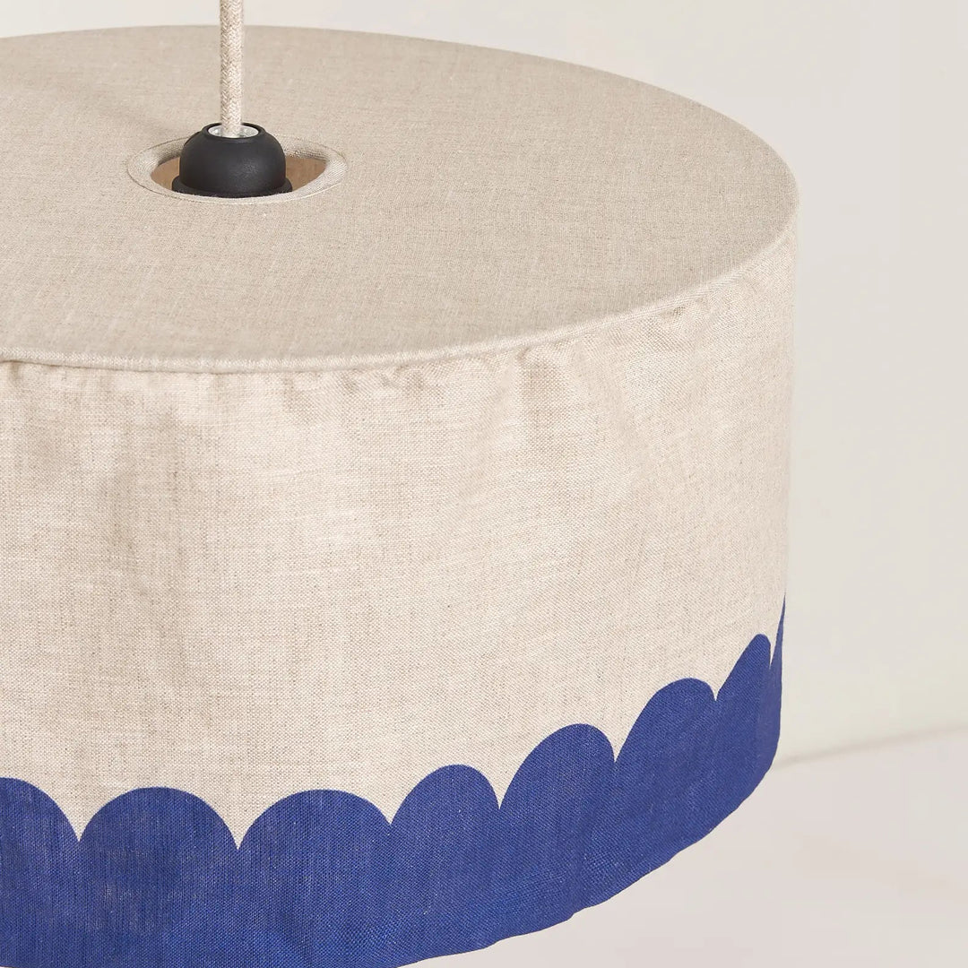 Nododinoz Vibes  Linen Lampshade in Blue 40cm