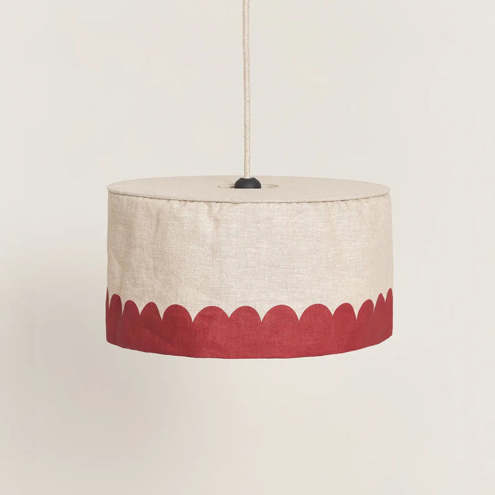 Nododinoz Vibes  Linen Lampshade in Carmine 40cm