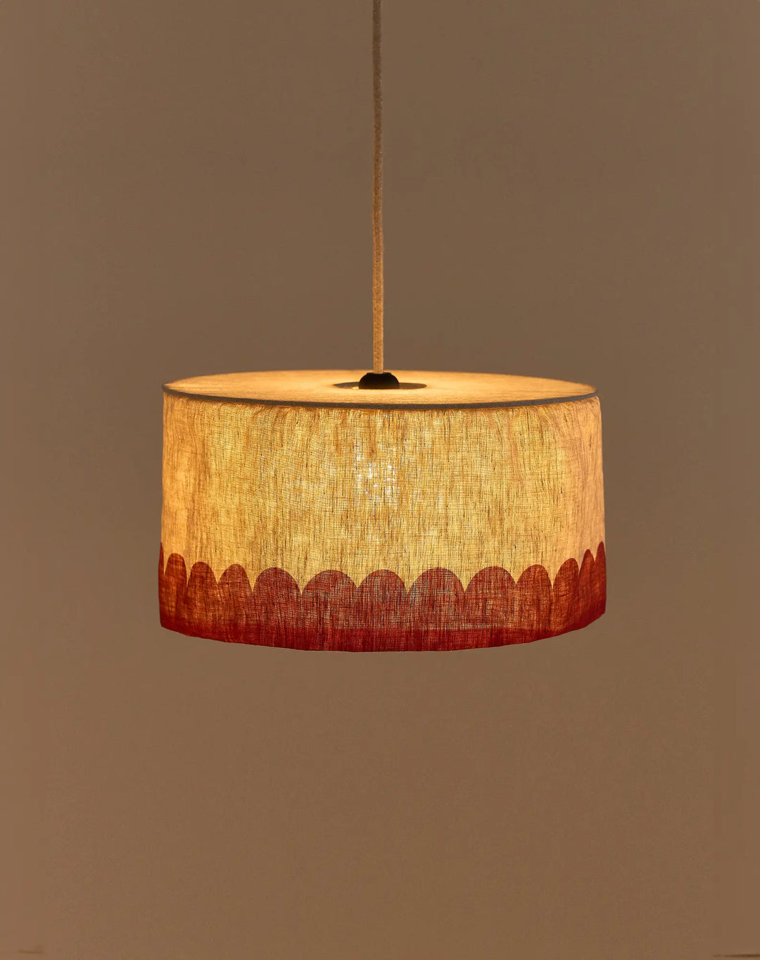 Nododinoz Vibes  Linen Lampshade in Carmine 40cm