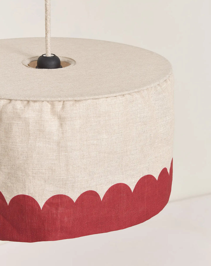 Nododinoz Vibes  Linen Lampshade in Carmine 40cm