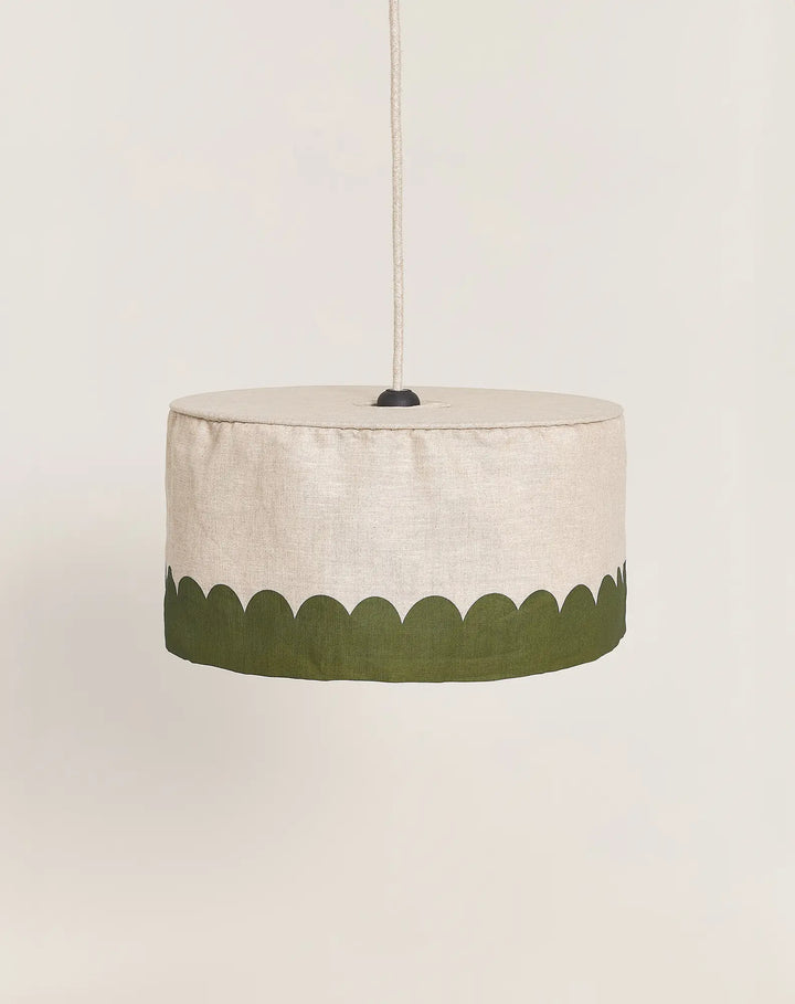 Nododinoz Vibes Linen Lampshade in Green 40cm