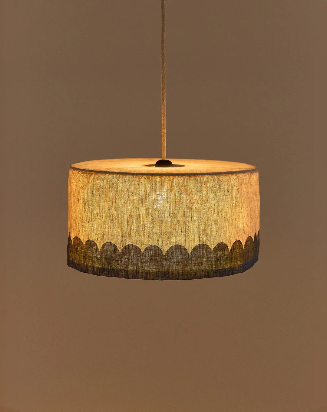 Nododinoz Vibes Linen Lampshade in Green 40cm