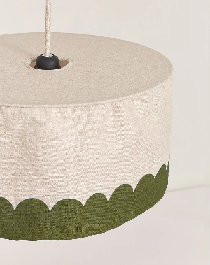 Nododinoz Vibes Linen Lampshade in Green 40cm