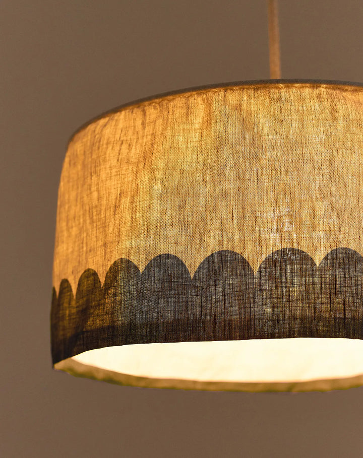 Nododinoz Vibes Linen Lampshade in Green 40cm