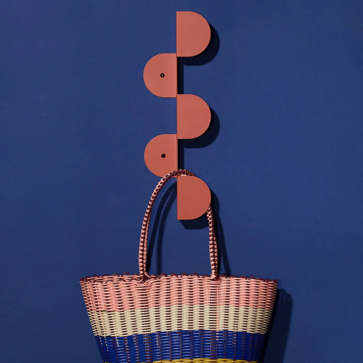 Nobodinoz Lacquered Steel Wall Coat Rack in Burnt Red