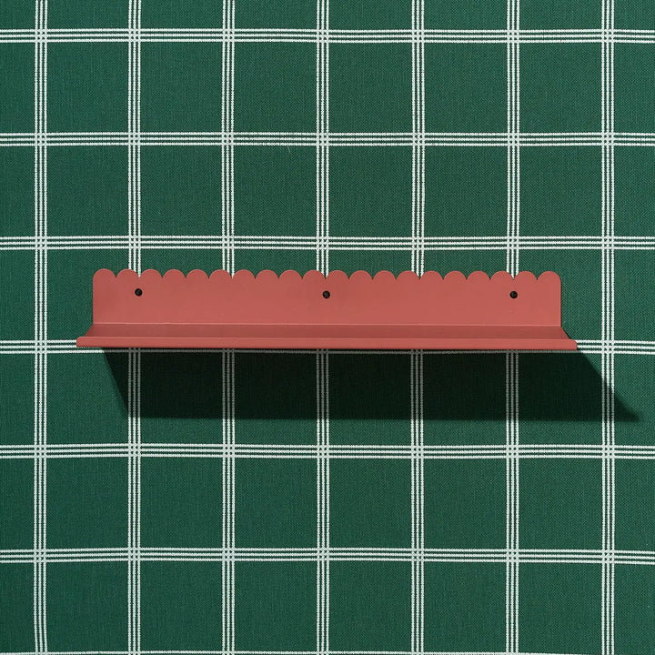 Nobodinoz Lacquered Steel Wall Shelf Large in Burnt Red