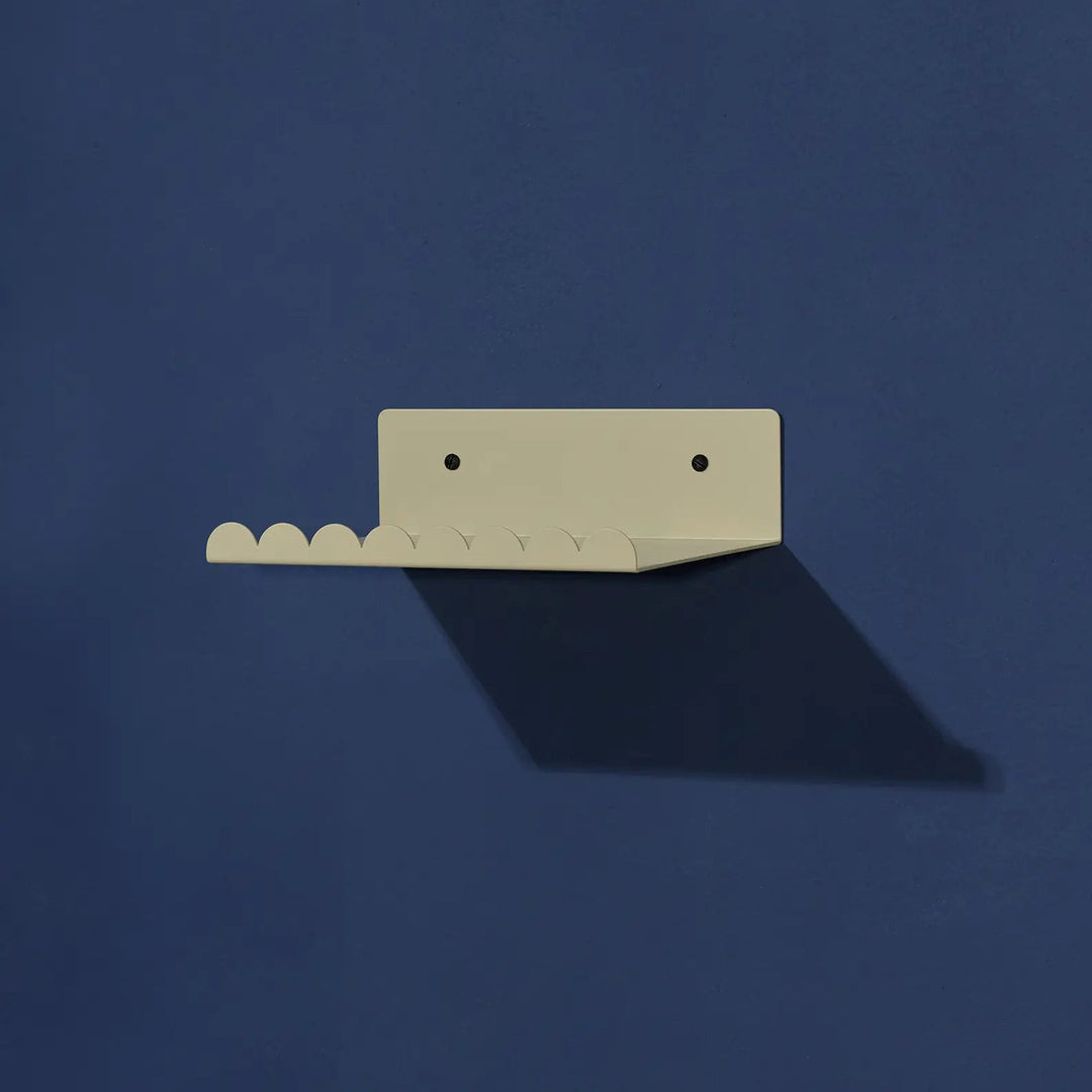 Nobodinoz Lacquered Steel Wall Shelf Small in Green Tea