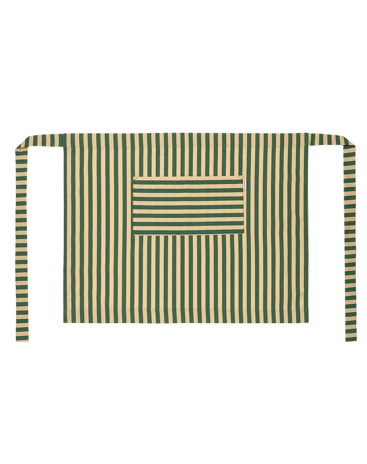 Nododinoz Waist Apron in Dark Green Stripes