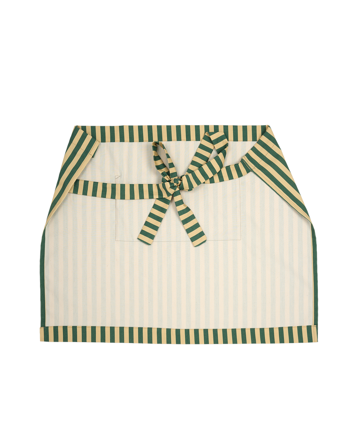Nododinoz Waist Apron in Dark Green Stripes