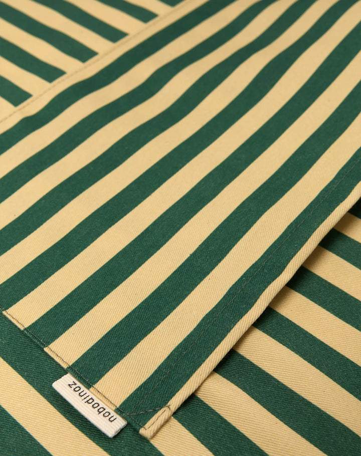 Nododinoz Waist Apron in Dark Green Stripes
