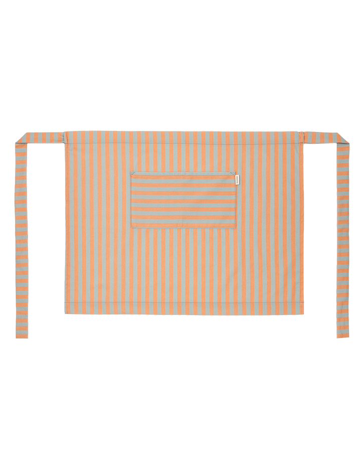 Nododinoz Waist Apron in Orange Blue Stripes