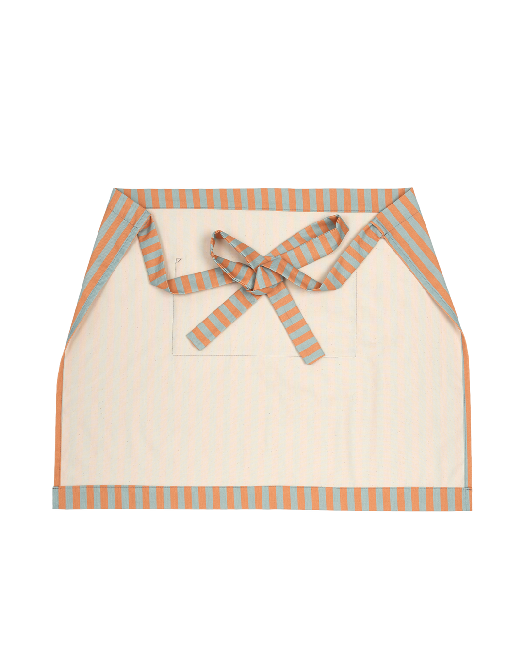 Nododinoz Waist Apron in Orange Blue Stripes