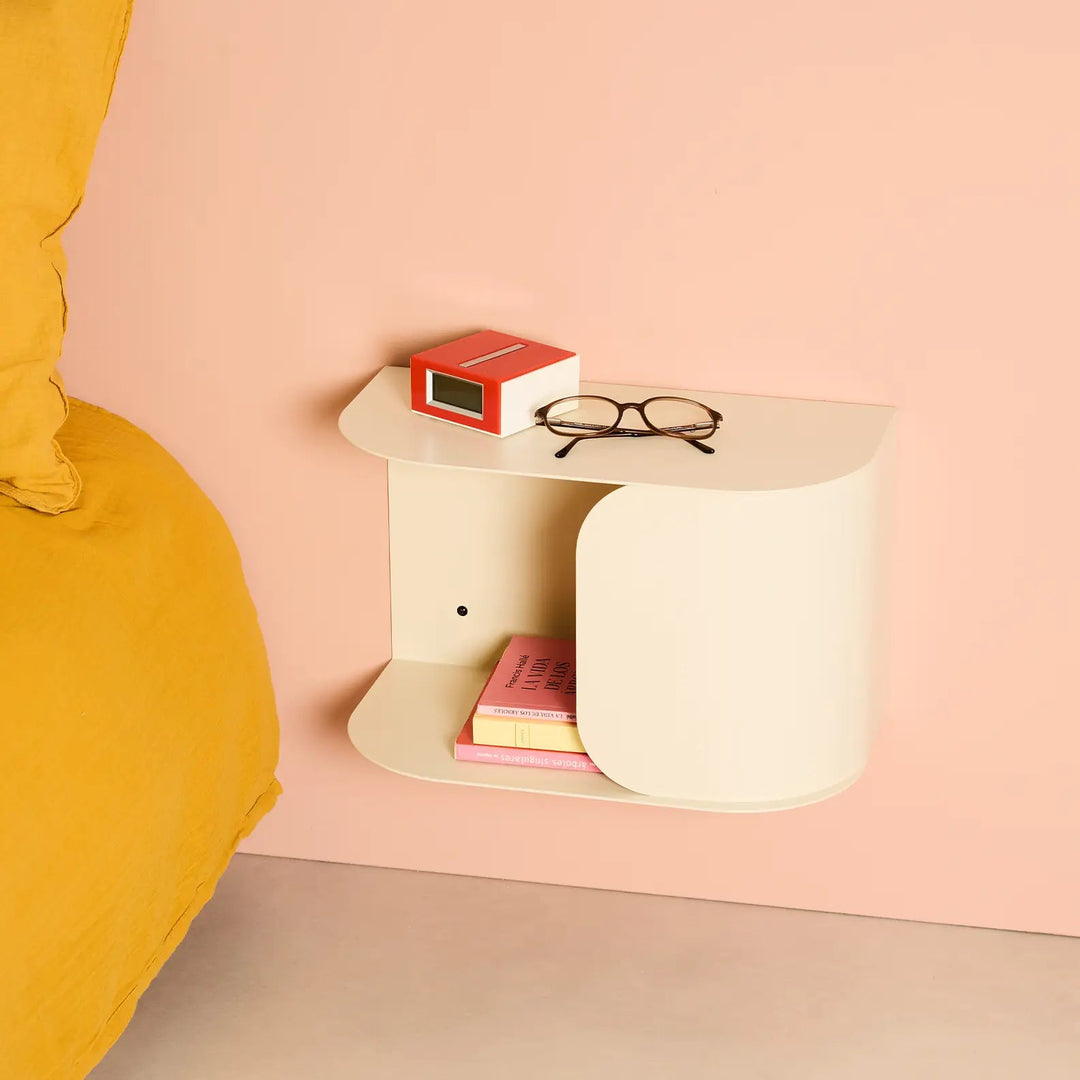 Nobodinoz Steel Wall Bedside Table in Ivory - PRE ORDER
