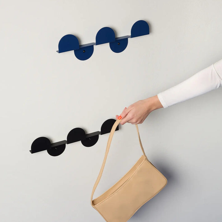 Nobodinoz Lacquered Steel Wall Coat Rack in Night Blue