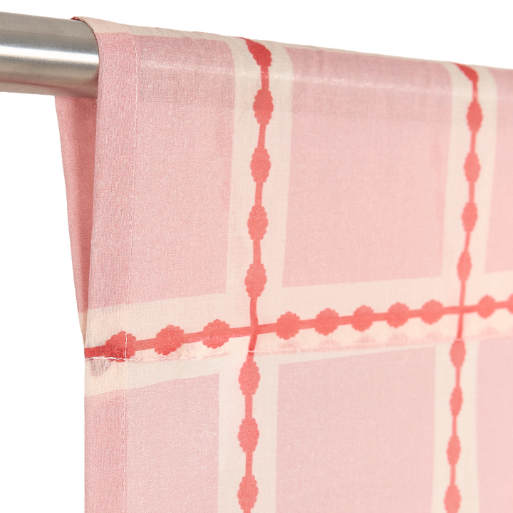 Nododinoz Wendy Sheer Voile Curtain in Red Pink Mosaic