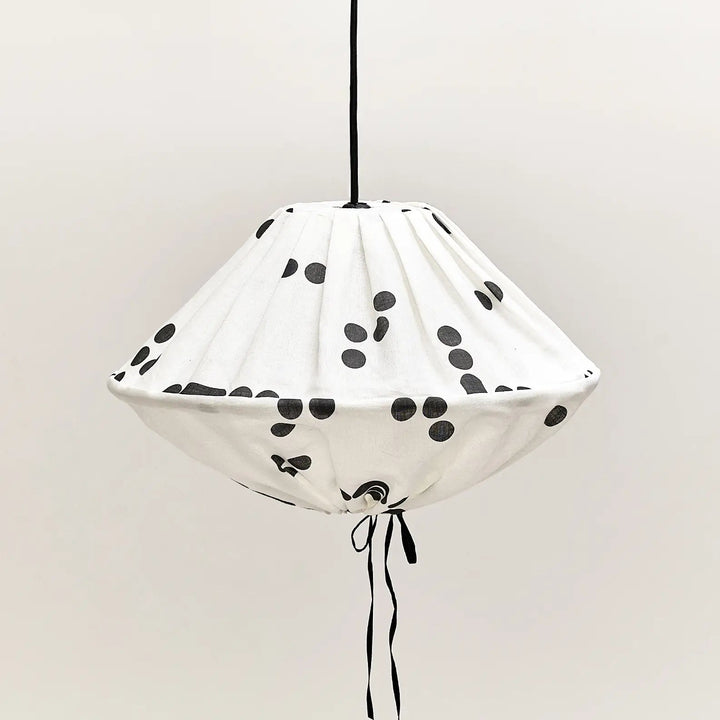 Nododinoz Yumi Linen Lampshade in Black Dots 50cm