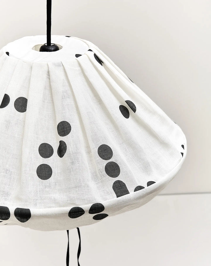 Nododinoz Yumi Linen Lampshade in Black Dots 50cm