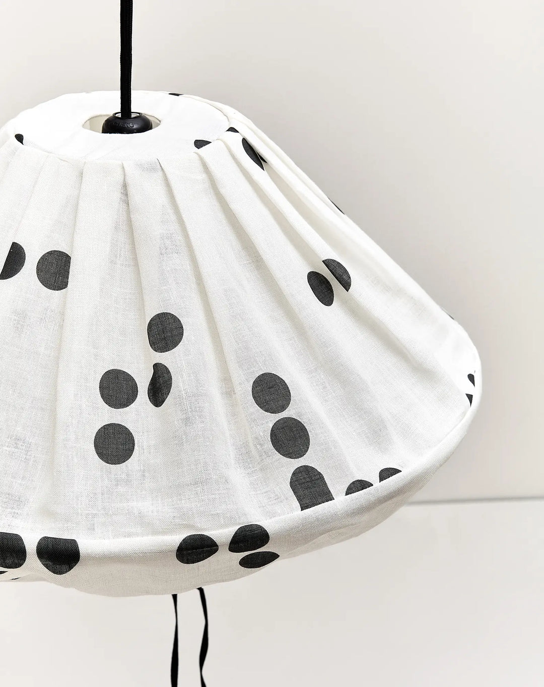 Nododinoz Yumi Linen Lampshade in Black Dots 50cm