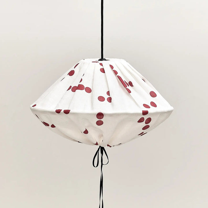 Nododinoz Yumi Linen Lampshade in Red Dots 50cm