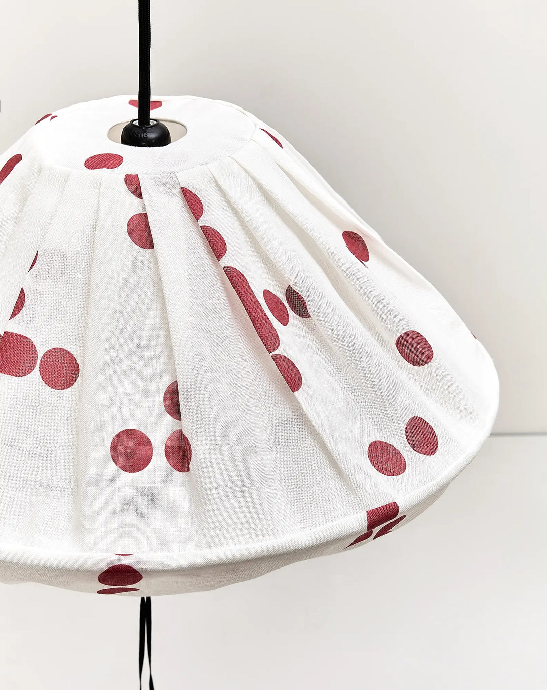 Nododinoz Yumi Linen Lampshade in Red Dots 50cm
