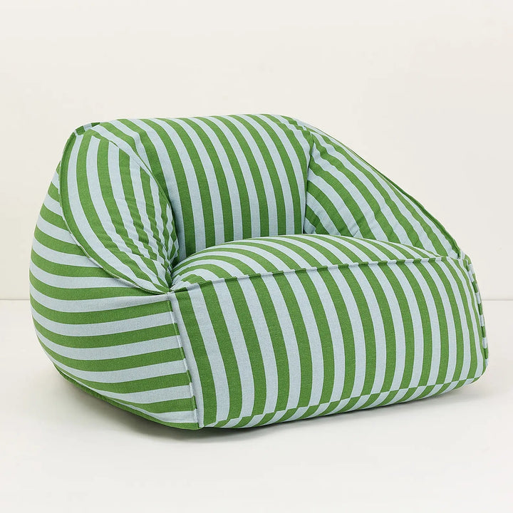 Ziggy Adult Armchair Beanbag in Green Blue Stripes