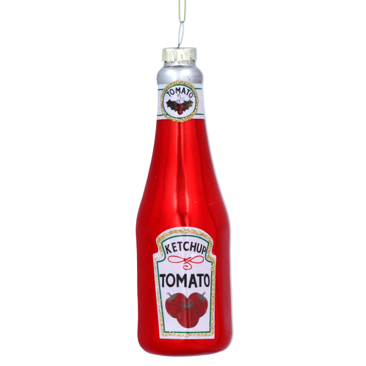 Glass Ketchup Bottle Christmas Decoration
