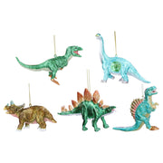 Metallisk dinosaurtræ dekoration