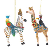 Exotic Zebra And Giraffe Christmas Decoration