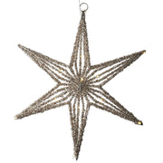 Gold LED Tinsel Star Decoration