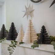 Pair Of White Honeycomb Christmas Tree Decorations