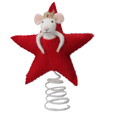 Festive Mouse In Star Tree Topper