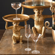 Pair Of Gold Gilded Champagne Flutes