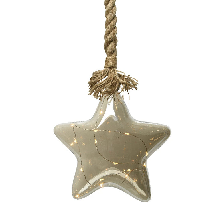 Glass Hanging Star with LED Lights