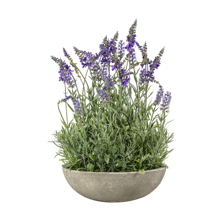 Faux Potted Lavender Bowl - Medium